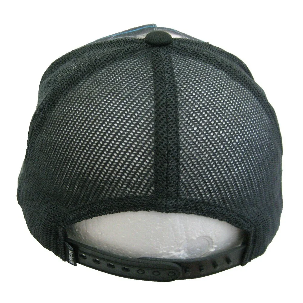 HURLEY Men's Black Mesh Trucker Hat Logo Baseball Cap (Adult Snapback) Geometric